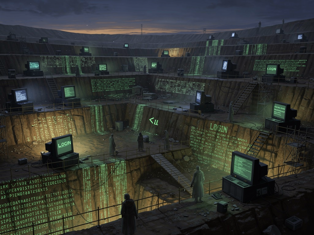 Exploring how text-based MUDs and early digital communities created entire civilizations from ASCII characters, and what their archaeological remains teach us about human nature in digital spaces.